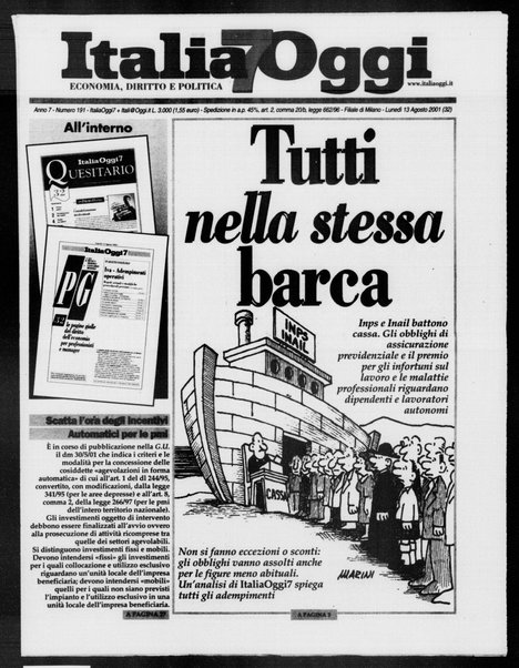 Italia oggi : quotidiano di economia finanza e politica